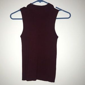 Ribbed red copped sweater